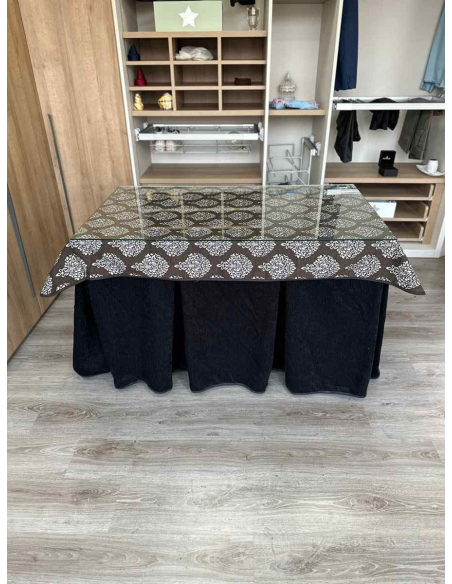 Conjunto Doble Grueso 10 Pliegues Negro con Tapete Acebo