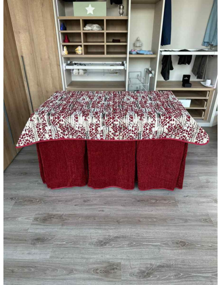 Conjunto Doble Grueso 10 Pliegues Rojo con Tapete Mosaico