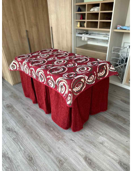 Conjunto Doble Grueso 10 Pliegues Rojo con Tapete Eclipse