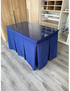 Ropa de Mesa Camilla Doble Grueso 10 Pliegues Azul