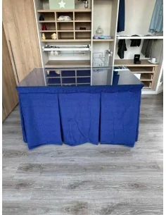 Ropa de Mesa Camilla Doble Grueso 10 Pliegues Azul 2