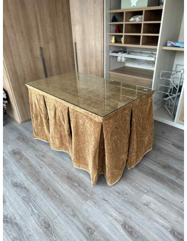 Ropa de Mesa Camilla Doble Grueso 10 Pliegues Café