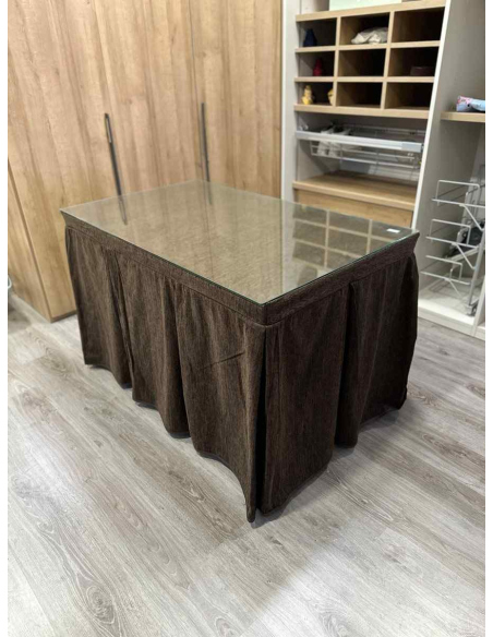 Ropa de Mesa Camilla Doble Grueso 10 Pliegues Chocolate