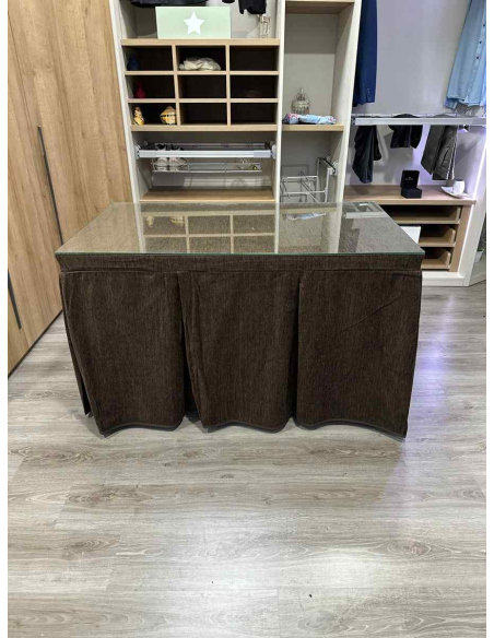 Ropa de Mesa Camilla Doble Grueso 10 Pliegues Chocolate