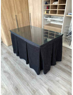 Ropa de Mesa Camilla Doble Grueso 10 Pliegues Negro