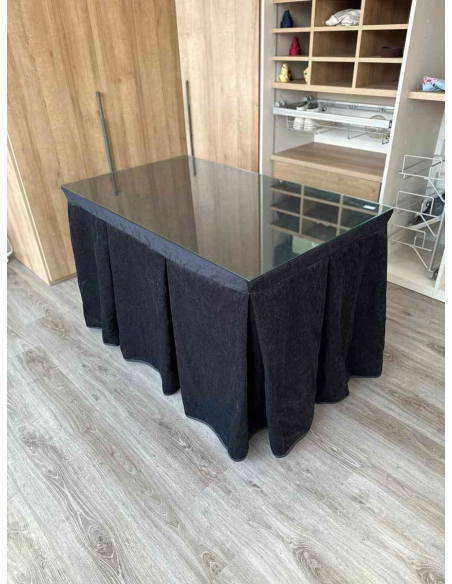 Ropa de Mesa Camilla Doble Grueso 10 Pliegues Negro