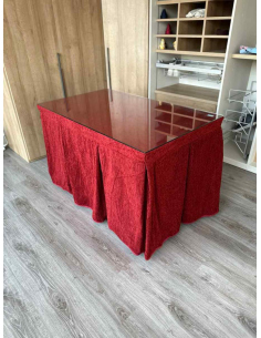 Ropa de Mesa de Camilla Doble Grueso 10 Pliegues Rojo