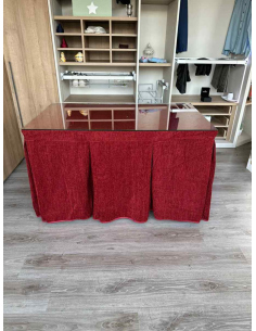 Ropa de Mesa de Camilla Doble Grueso 10 Pliegues Rojo 2