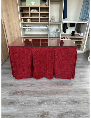 Ropa de Mesa de Camilla Doble Grueso 10 Pliegues Rojo