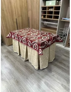 Ropa de Mesa de Camilla Doble Grueso 10 Pliegues Beige con Tapete Eclipse