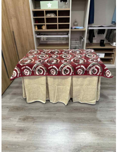 Ropa de Mesa de Camilla Doble Grueso 10 Pliegues Beige con Tapete Eclipse 2