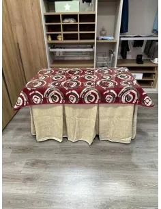 Ropa de Mesa de Camilla Doble Grueso 10 Pliegues Beige con Tapete Eclipse 2