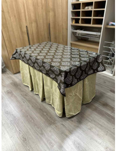 Ropa de Mesa de Camilla Doble Grueso 10 Pliegues Beige con Tapete Acebo