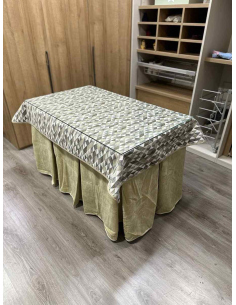 Ropa de Mesa Camilla Doble Grueso 10 Pliegues Beige con Tapete Sena