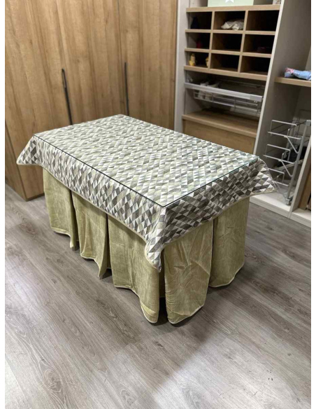 Ropa de Mesa Camilla Doble Grueso 10 Pliegues Beige con Tapete Sena