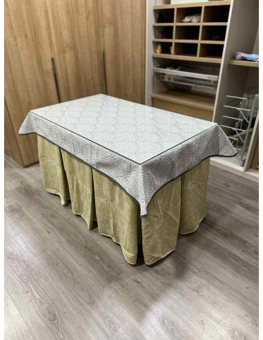 Ropa de Mesa Camilla Doble Grueso 10 Pliegues Beige con Tapete Sol