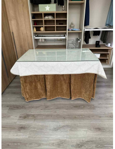 Ropa de Mesa de Camilla Doble Grueso 10 Pliegues Café con Tapete Amanecer 2