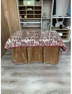 Ropa de Mesa Camilla Doble Grueso 10 Pliegues Café con Tapete Mosaico 2