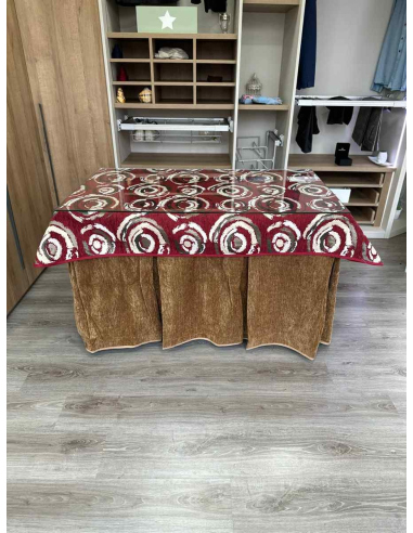 Ropa de Mesa Camilla Doble Grueso 10 Pliegues Café con Tapete Eclipse