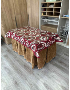 Ropa de Mesa Camilla Doble Grueso 10 Pliegues Café con Tapete Eclipse