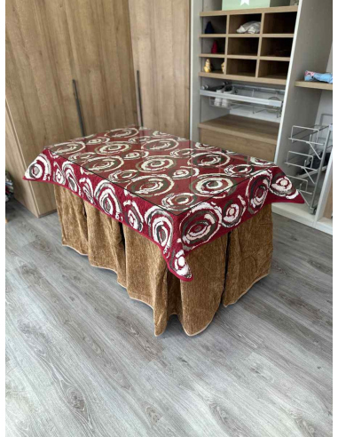 Ropa de Mesa Camilla Doble Grueso 10 Pliegues Café con Tapete Eclipse