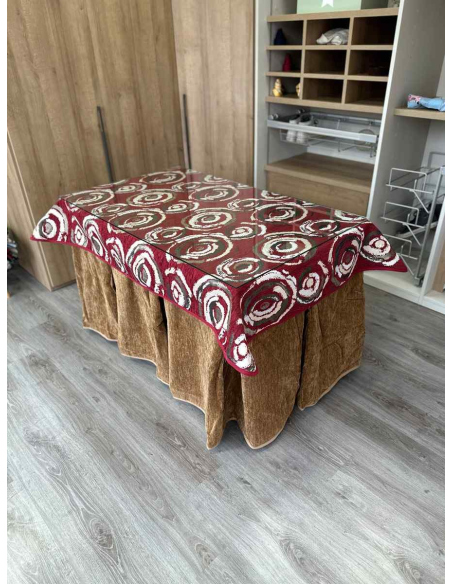 Ropa de Mesa Camilla Doble Grueso 10 Pliegues Café con Tapete Eclipse