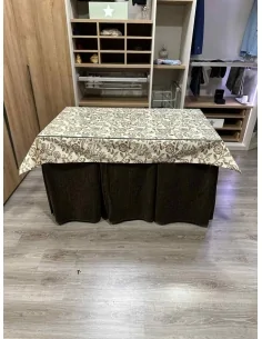 Ropa de Mesa Camilla Doble Grueso 10 Pliegues Chocolate con Tapete Planta 2