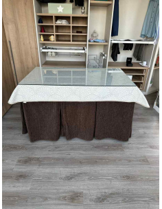 Ropa de Mesa de Camilla Doble Grueso 10 Pliegues Chocolate con Tapete Amanecer 2