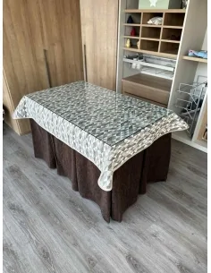 Ropa de Mesa Camilla Doble Grueso 10 Pliegues Chocolate con Tapete Sena