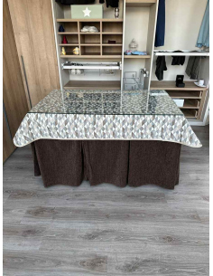 Ropa de Mesa Camilla Doble Grueso 10 Pliegues Chocolate con Tapete Sena 2