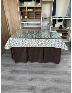 Ropa de Mesa Camilla Doble Grueso 10 Pliegues Chocolate con Tapete Sena 2