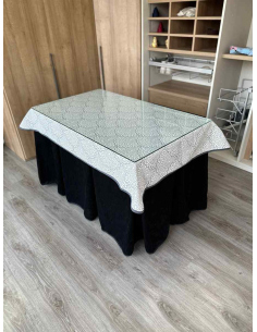 Ropa de Mesa Camilla Doble Grueso 10 Pliegues Negro con Tapete Sol