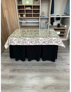 Ropa de Mesa Camilla Doble Grueso 10 Pliegues Negro con Tapete Planta 2