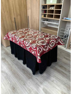 Ropa de Mesa Camilla Doble Grueso 10 Pliegues Negro con Tapete Eclipse