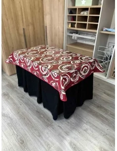 Ropa de Mesa Camilla Doble Grueso 10 Pliegues Negro con Tapete Eclipse