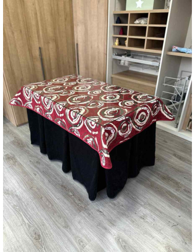 Ropa de Mesa Camilla Doble Grueso 10 Pliegues Negro con Tapete Eclipse