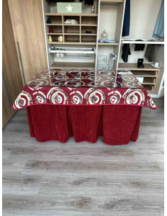 Ropa de Mesa Camilla Doble Grueso 10 Pliegues Rojo con Tapete Eclipse 2