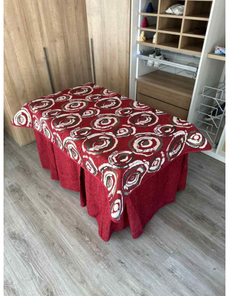 Conjunto Ropa Chenilla 8-10 Pliegues color Rojo con Tapete Eclipse
