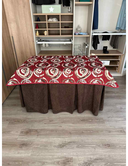 Conjunto Ropa Chenilla 8-10 Pliegues color Chocolate con Tapete Eclipse