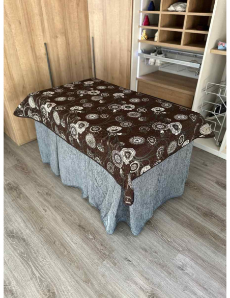 Conjunto Ropa Chenilla 8-10 Pliegues color Gris con Tapete Mandala