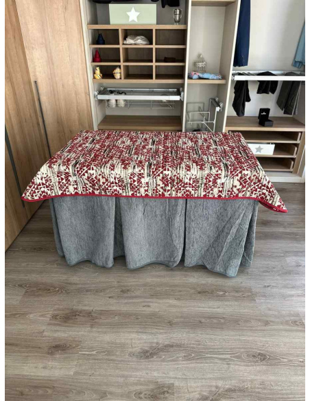 Conjunto Ropa Chenilla 8-10 Pliegues color Gris con Tapete Mosaico
