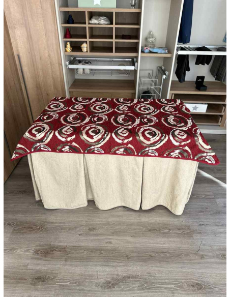 Conjunto Ropa Chenilla 8-10 Pliegues color Beige con Tapete Eclipse