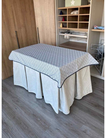 Conjunto Antimanchas Extragruesa Ultraeficiente Marfil con Tapete Rombos