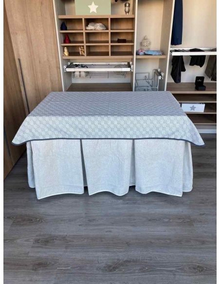 Conjunto Antimanchas Extragruesa Ultraeficiente Marfil con Tapete Rombos