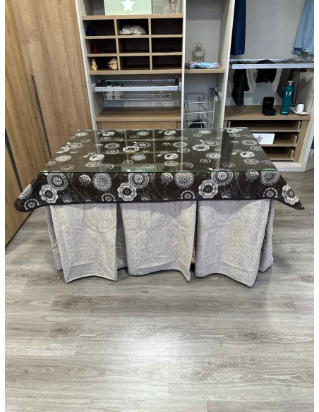 Conjunto Antimanchas Extragruesa Ultraeficiente Gris Claro con Tapete Mandala