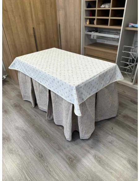 Conjunto Antimanchas Extragruesa Ultraeficiente Gris Claro con Tapete Lazos