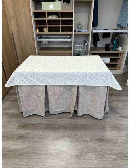 Conjunto Antimanchas Extragruesa Ultraeficiente Gris Claro con Tapete Lazos