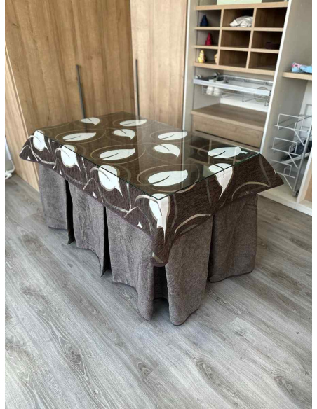 Conjunto Antimanchas Extragruesa Ultraeficiente Chocolate con Tapete Hojas