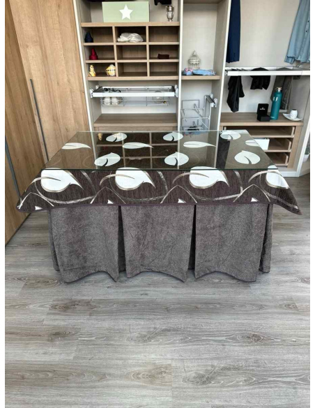 Conjunto Antimanchas Extragruesa Ultraeficiente Chocolate con Tapete Hojas