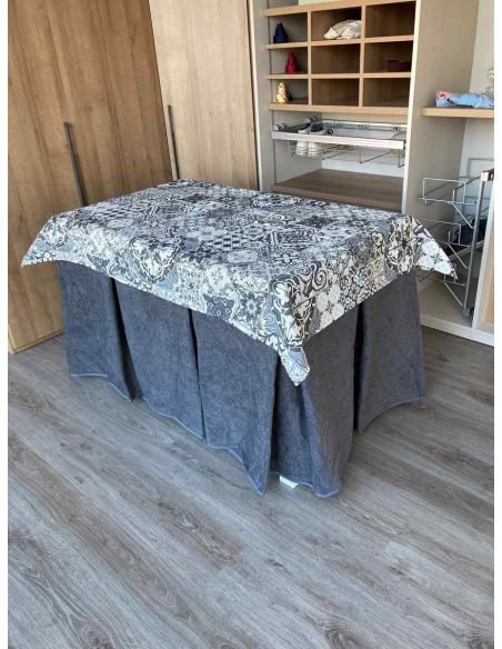 Conjunto Antimanchas Extragruesa Ultraeficiente Gris con Tapete Mosaico